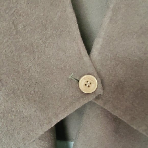 Women's Wool Overcoat Cape Drapey Taupe Olive Cozy Comfy Boho Dressy One Size - Picture 5 of 14